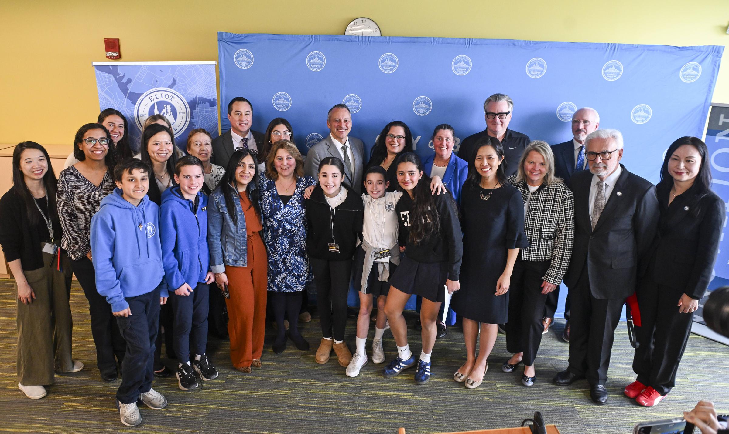 Students, educators, and city officials at the BPS AI Initiative launch event